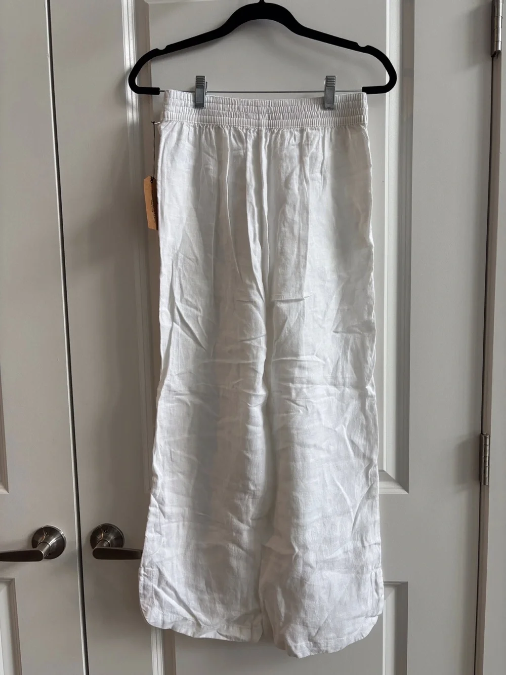 NWT Christian Siriano White Wide-Leg 100% Linen Pants - Picture 2 of 4
